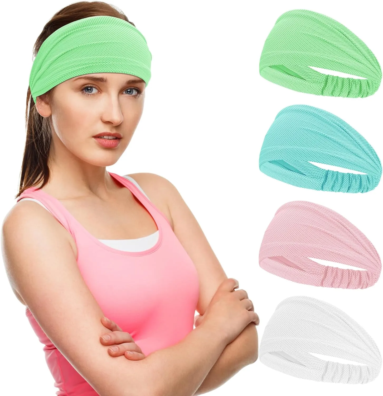 Wide Stretchy Non-Slip Cooling Workout Headbands