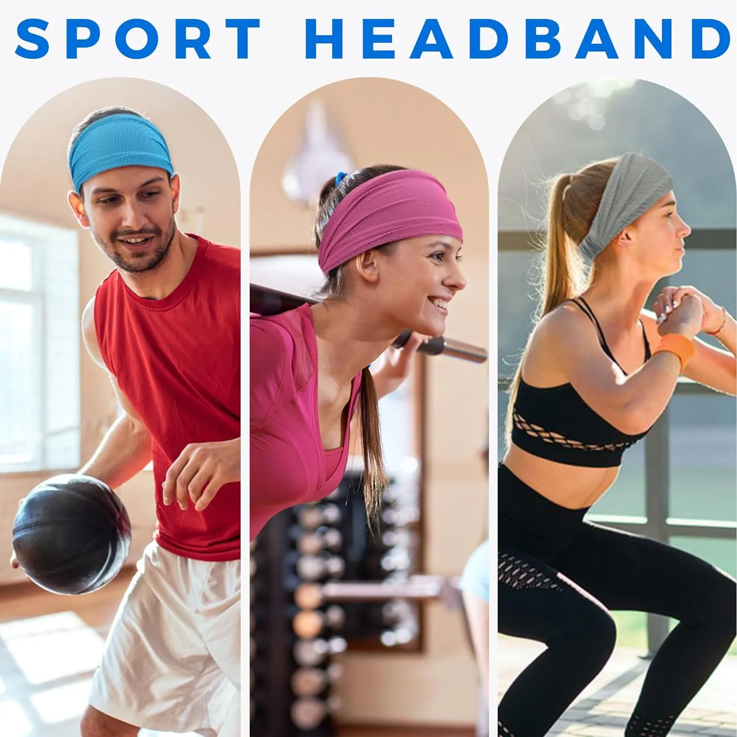 Wide Stretchy Non-Slip Cooling Workout Headbands
