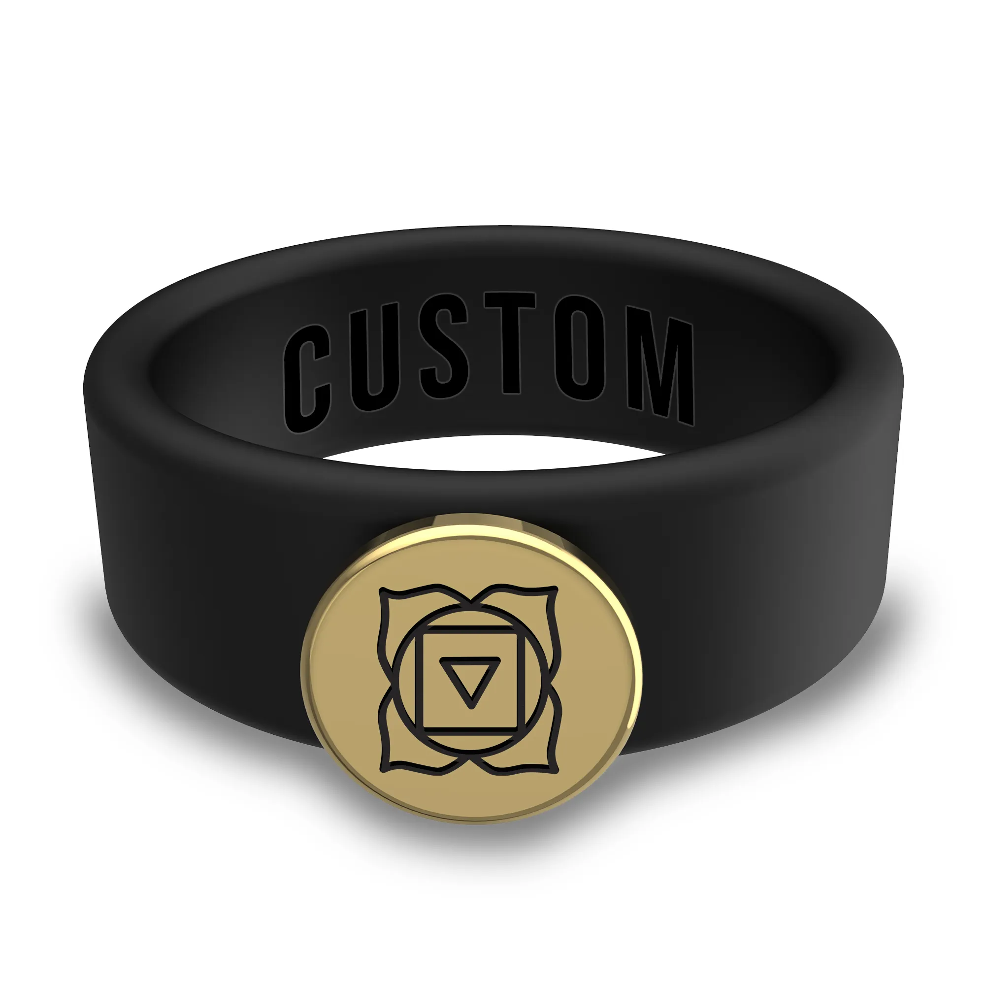 WildFire Chakra Silicone Beveled Ring w/ Removable Stainless Steel Plate   Ring Box