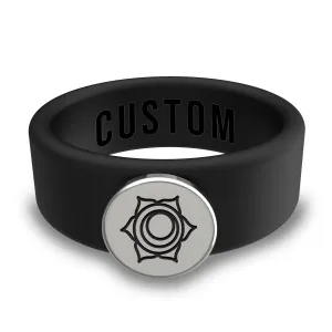 WildFire Chakra Silicone Beveled Ring w/ Removable Stainless Steel Plate   Ring Box