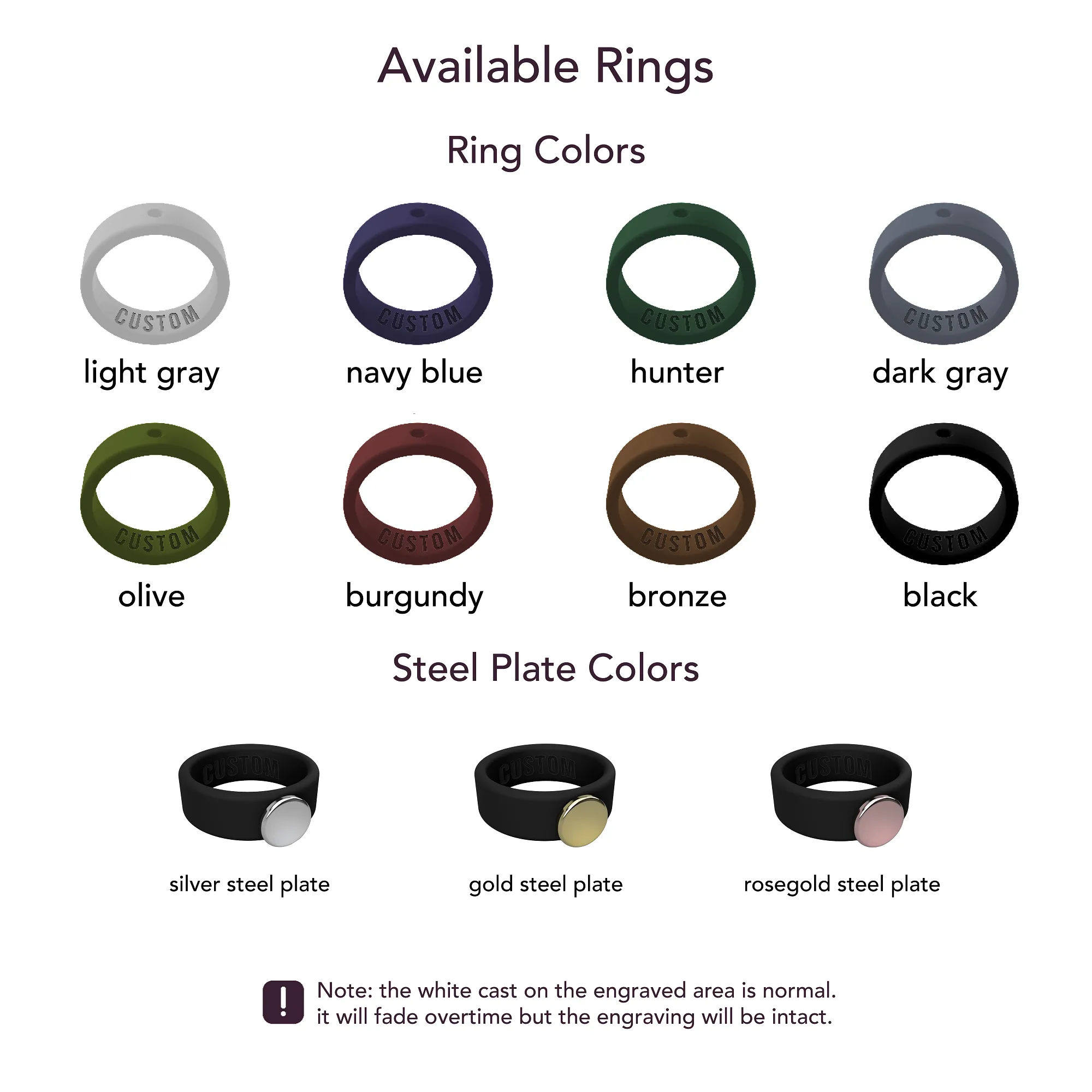WildFire Chakra Silicone Beveled Ring w/ Removable Stainless Steel Plate   Ring Box