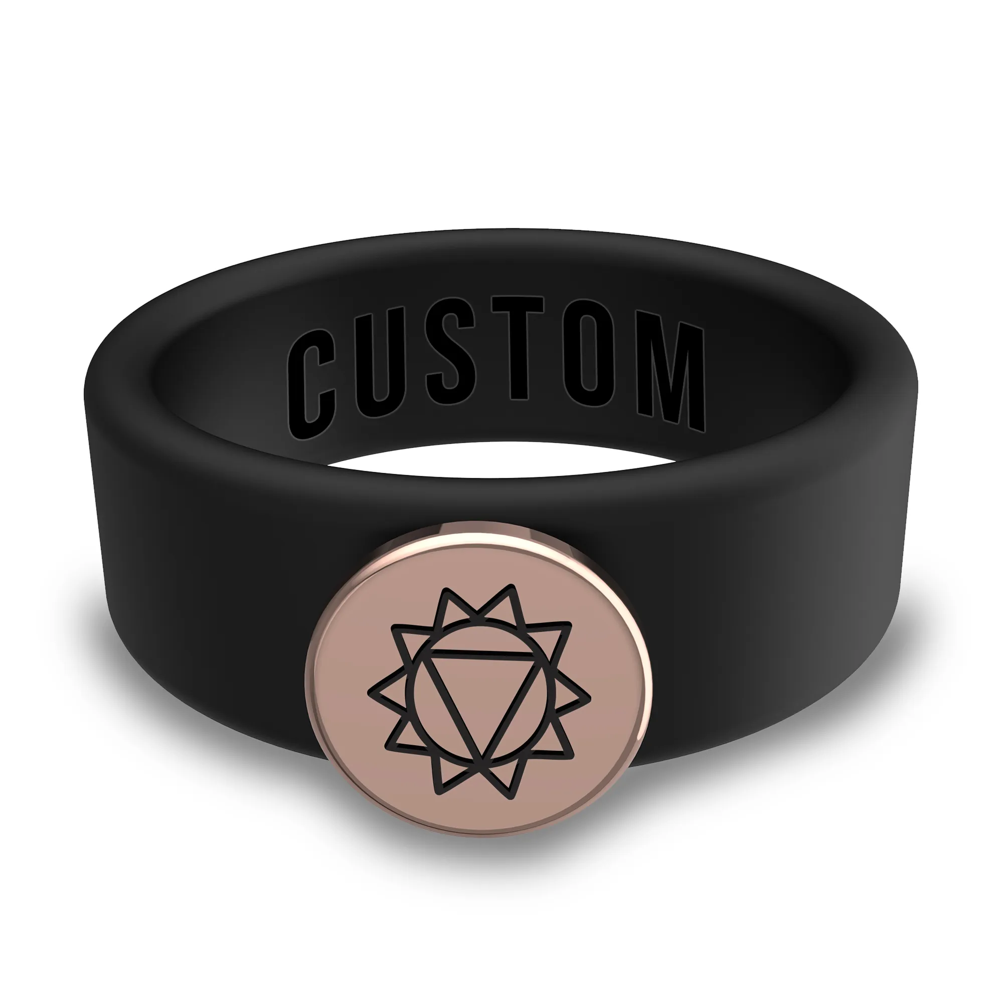 WildFire Chakra Silicone Beveled Ring w/ Removable Stainless Steel Plate   Ring Box