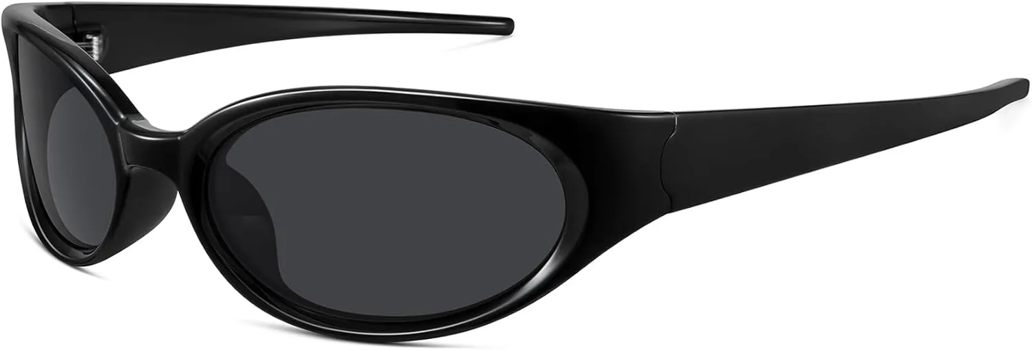 WOWSUN Retro Y2K Wrap Around Sunglasses for Women Trendy Polarized Sporty Shades UV Protection