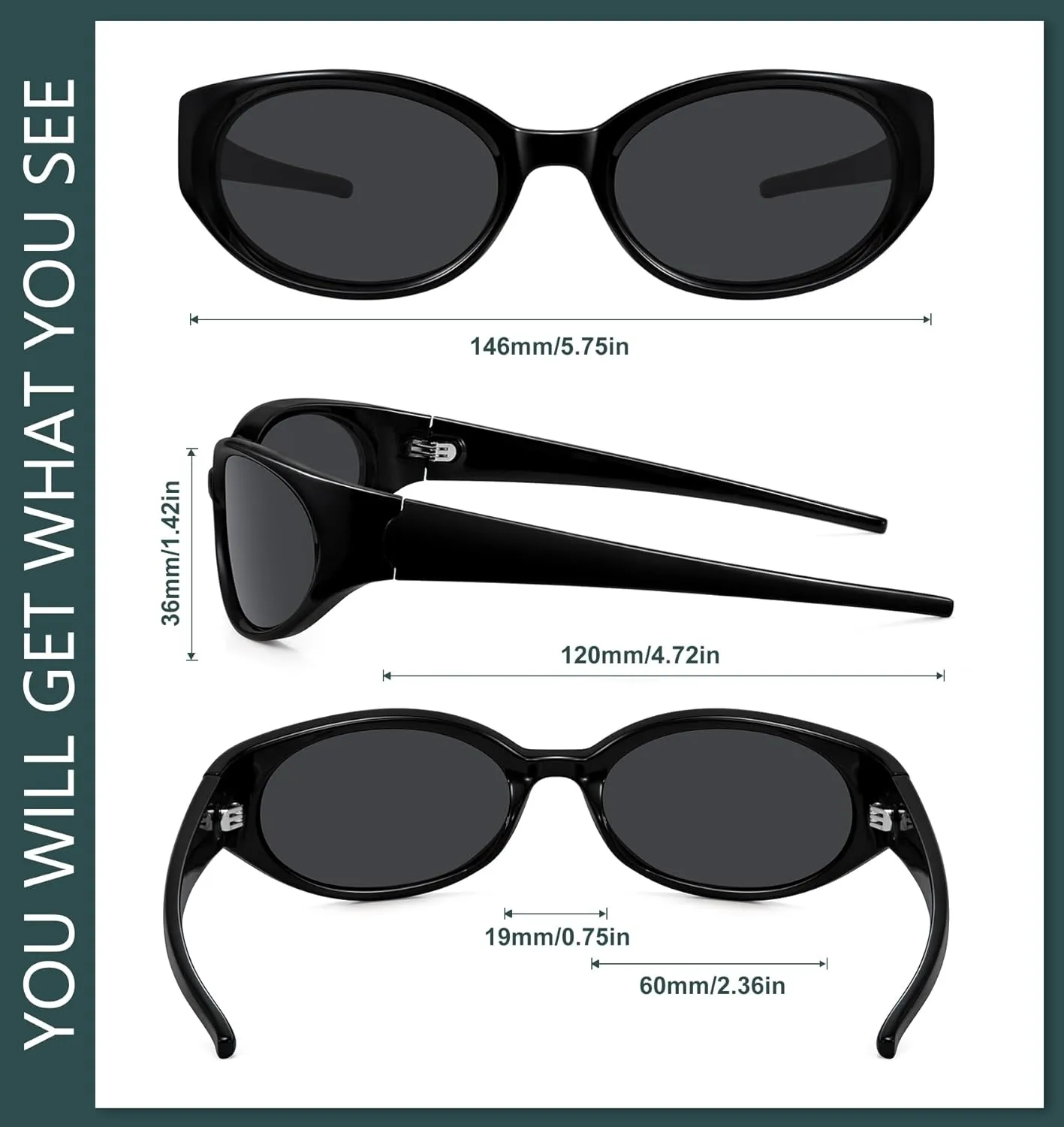 WOWSUN Retro Y2K Wrap Around Sunglasses for Women Trendy Polarized Sporty Shades UV Protection